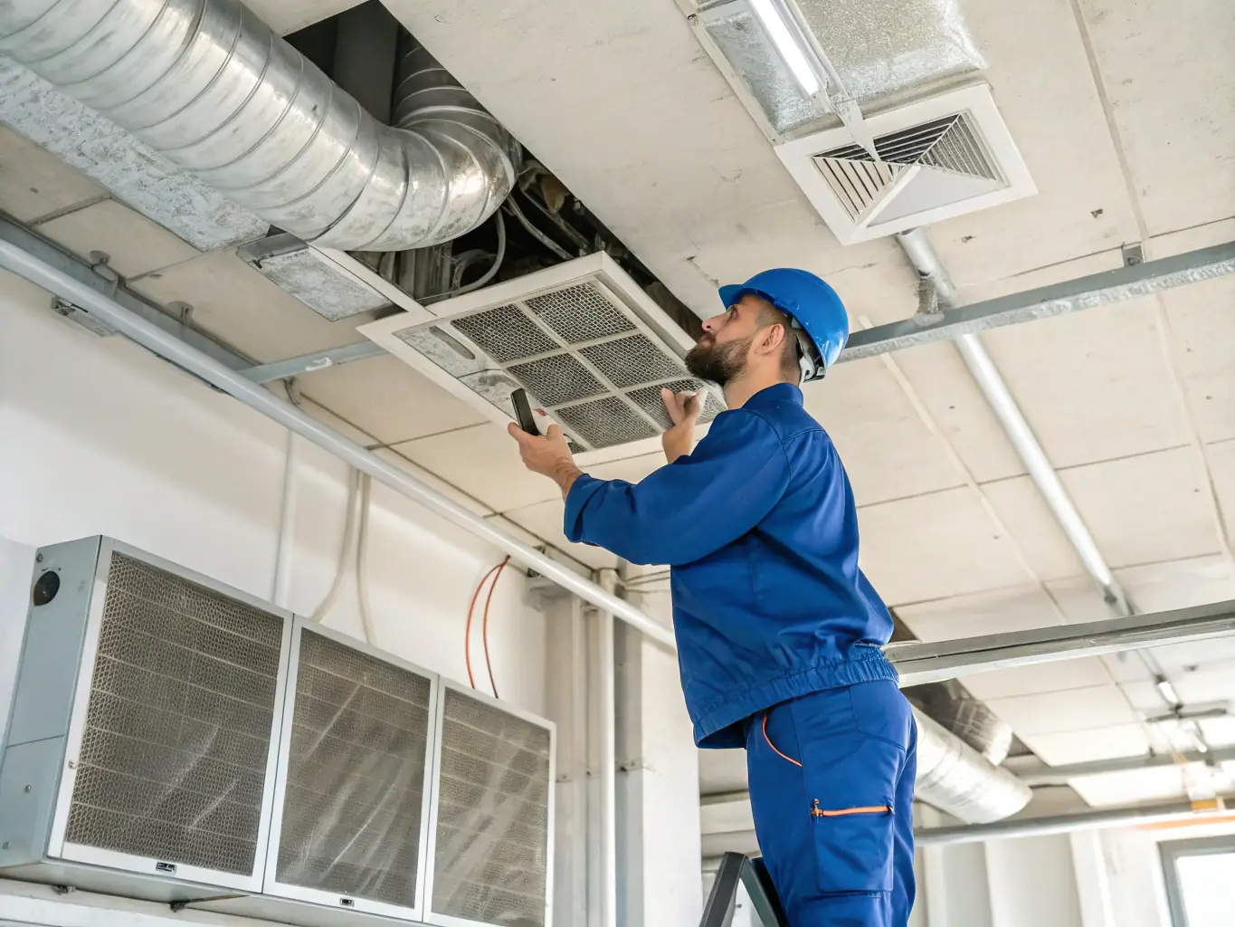 A thermos system installed in a commercial building, demonstrating Plubm's expertise in providing energy-efficient temperature control solutions.